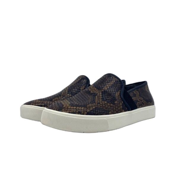 Vince Shoes - Vince Blair Snakeskin Leather Slip On Sneakers